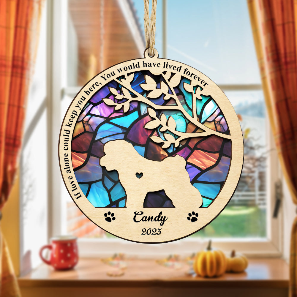 Personalized Dog Memorial Suncatcher with custom name and date, Pet memorial gift