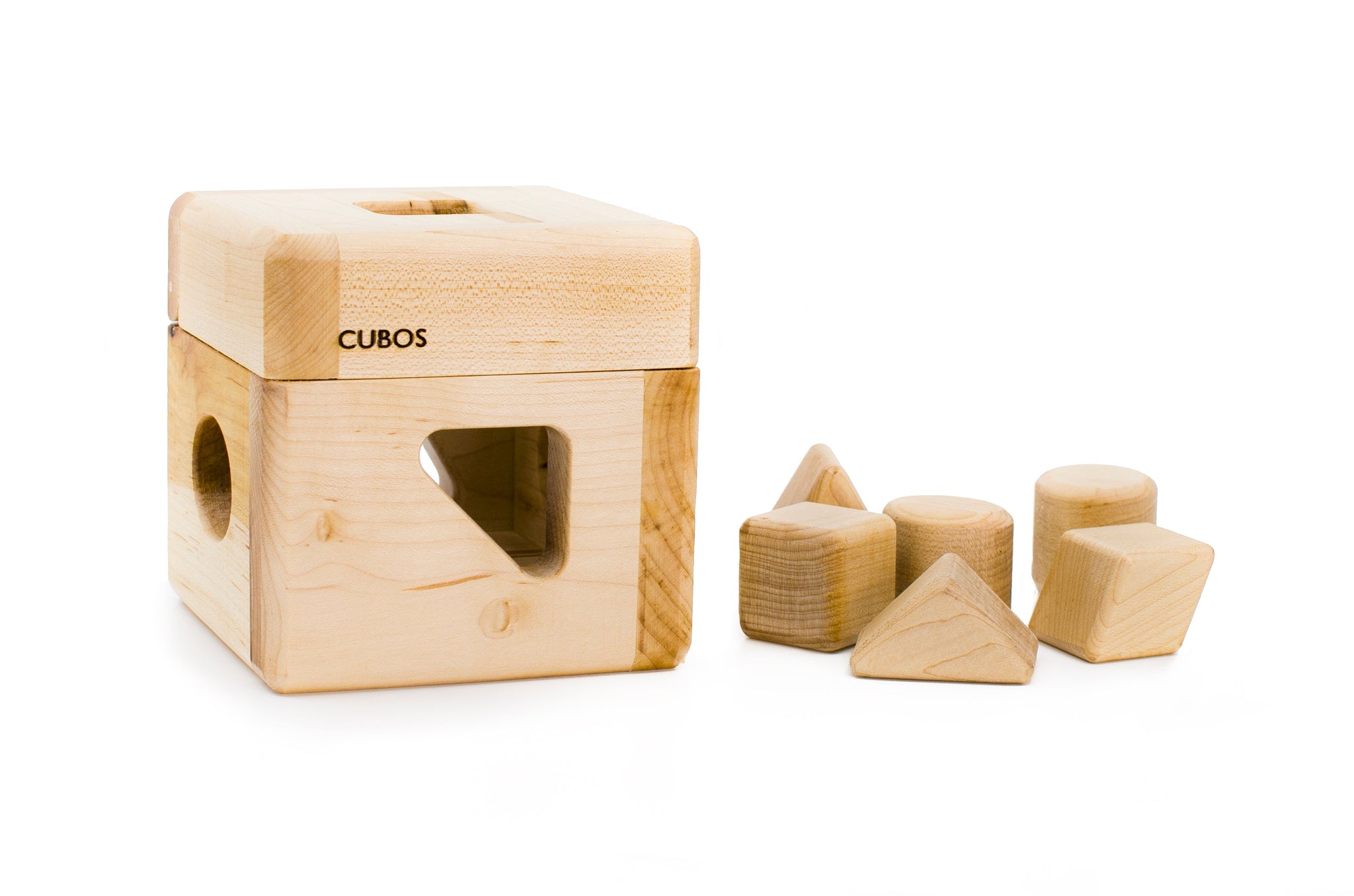 CUBOS-lite (100% Natural,Shape Sorter,Heirloom Quality, Hardwood, Made in Canada)-0