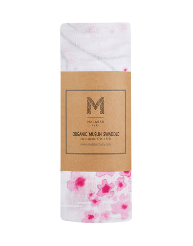 Organic Swaddle - Cherry Blossom-6