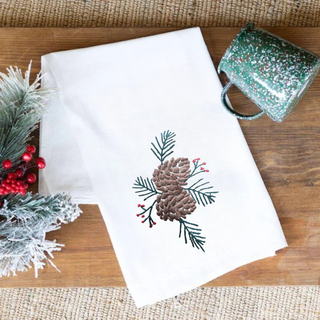 Christmas Kitchen Towel - Acorn Motif
