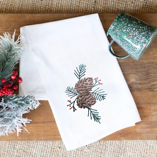 Christmas Kitchen Towel - Acorn Motif