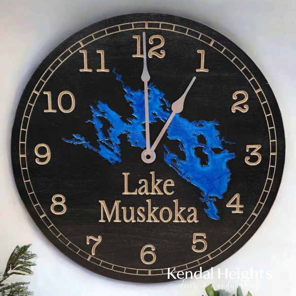 Custom Engraved Lake Clock-0