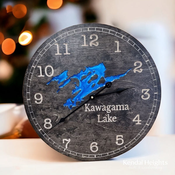 Custom Engraved Lake Clock-2