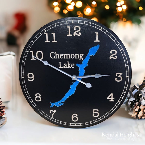 Custom Engraved Lake Clock-1