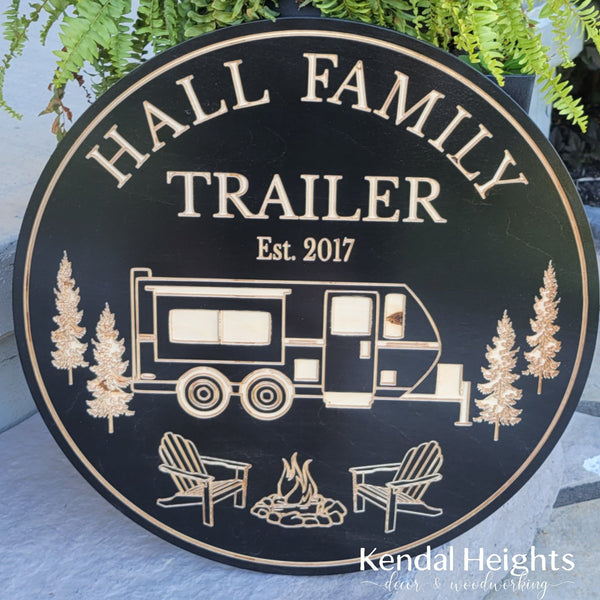 Custom Engraved Campsite / Trailer-0