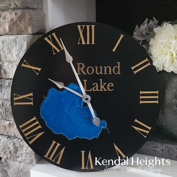 Custom Engraved Lake Clock-3