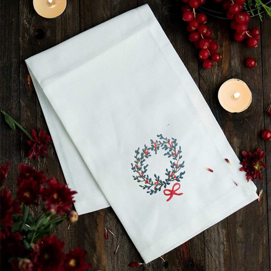 Christmas Napkin - Wreath Motif