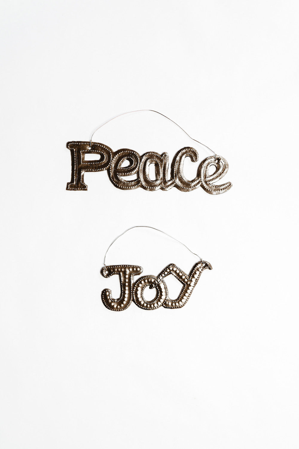 Metal Art Word Ornaments