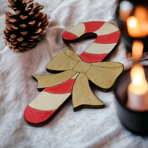 Candy Cane Wooden Christmas Decoration - Home Decor-0