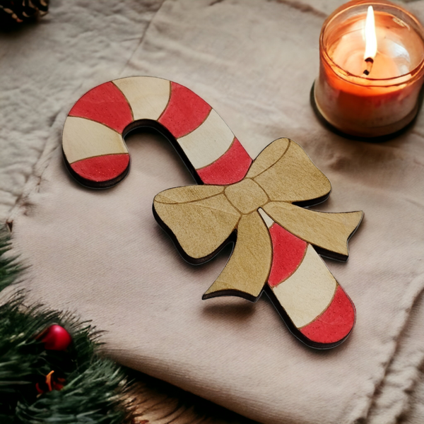 Candy Cane Wooden Christmas Decoration - Home Decor-1