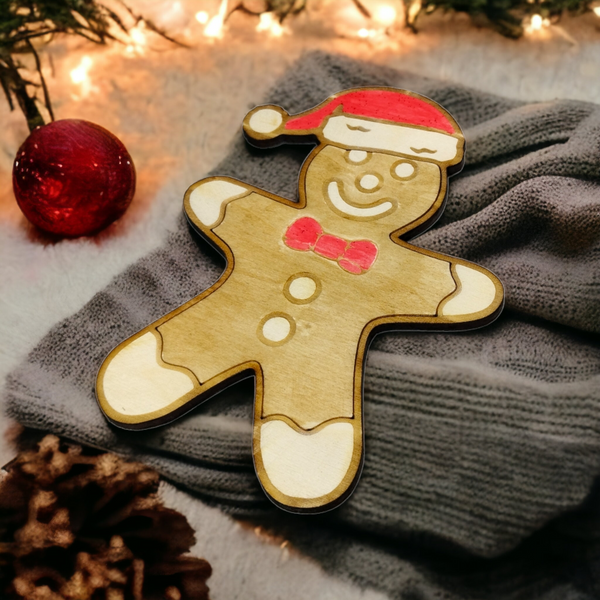 Gingerbread Man Wooden Christmas Decoration - Home Decor-0