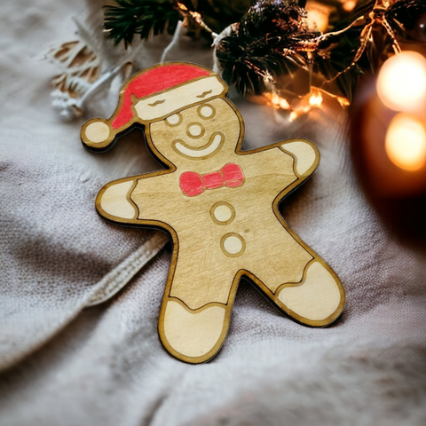 Gingerbread Man Wooden Christmas Decoration - Home Decor-1