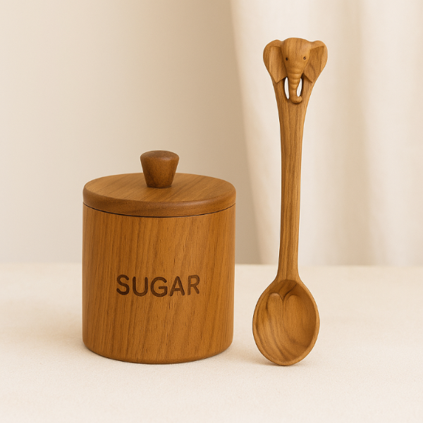 Wooden Teaspoons with Animal Handles- Set of 6