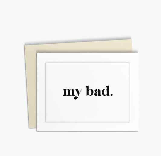 My Bad Card | Simple, Neutral Sorry Card