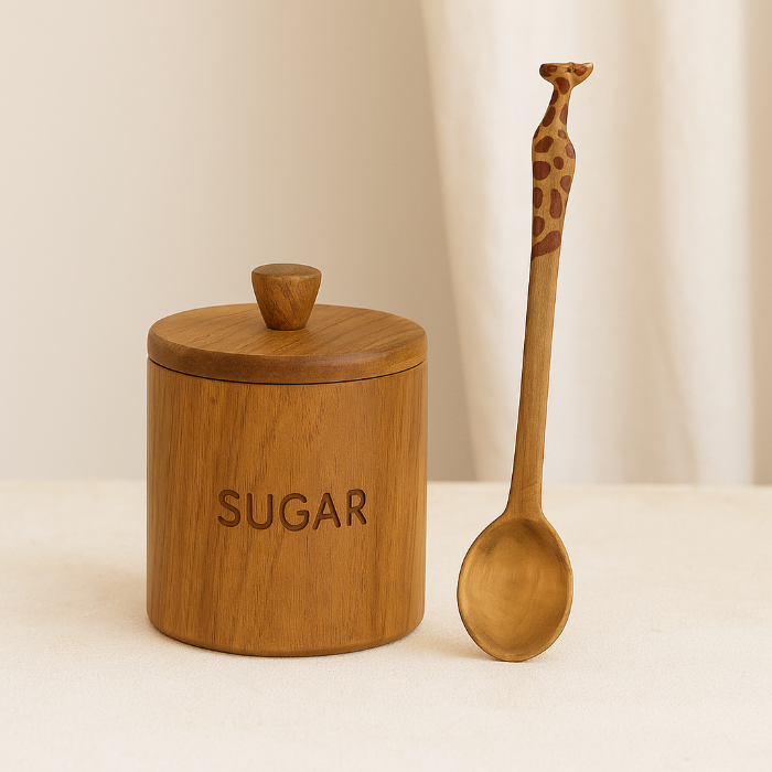 Wooden Teaspoons with Animal Handles- Set of 6