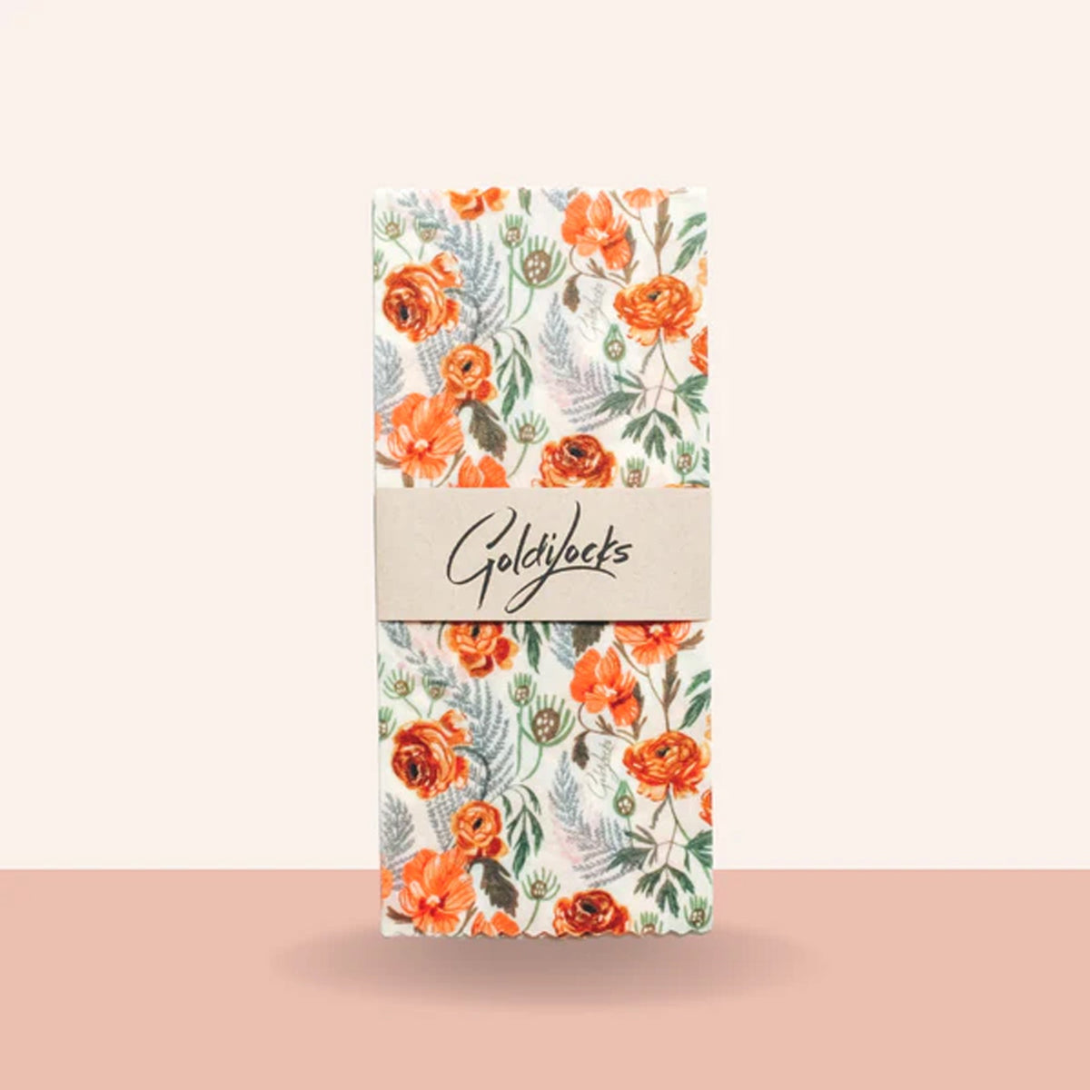 Beeswax Food Wrap- Golden Floral (Single Medium)