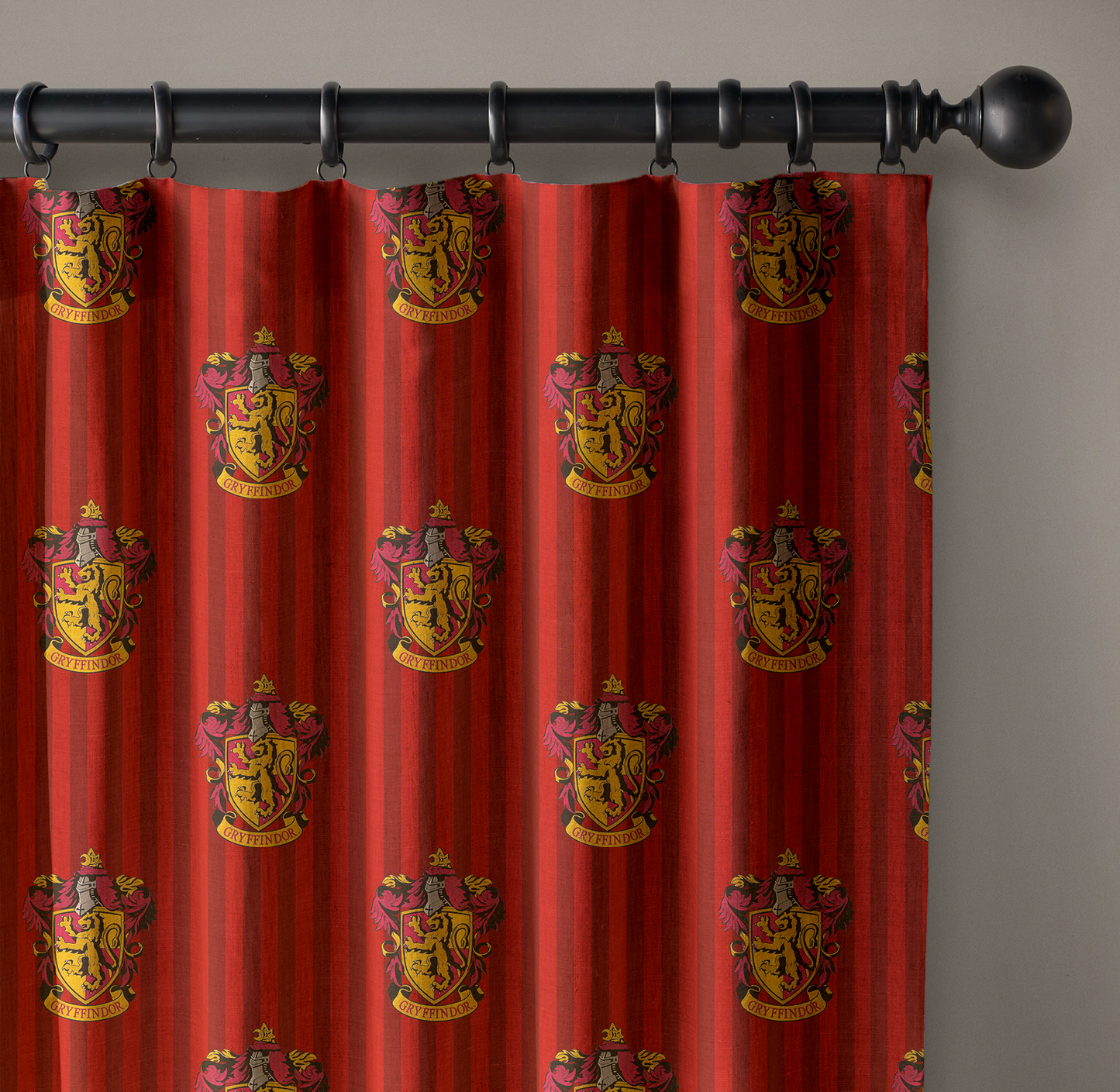 Harry Potter Gryffindor House Curtains | Kids Bedroom Decor | Organic Cotton Linen | Blackout Lining Option-0