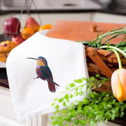 Kitchen Towels with Humming Bird Embroidery