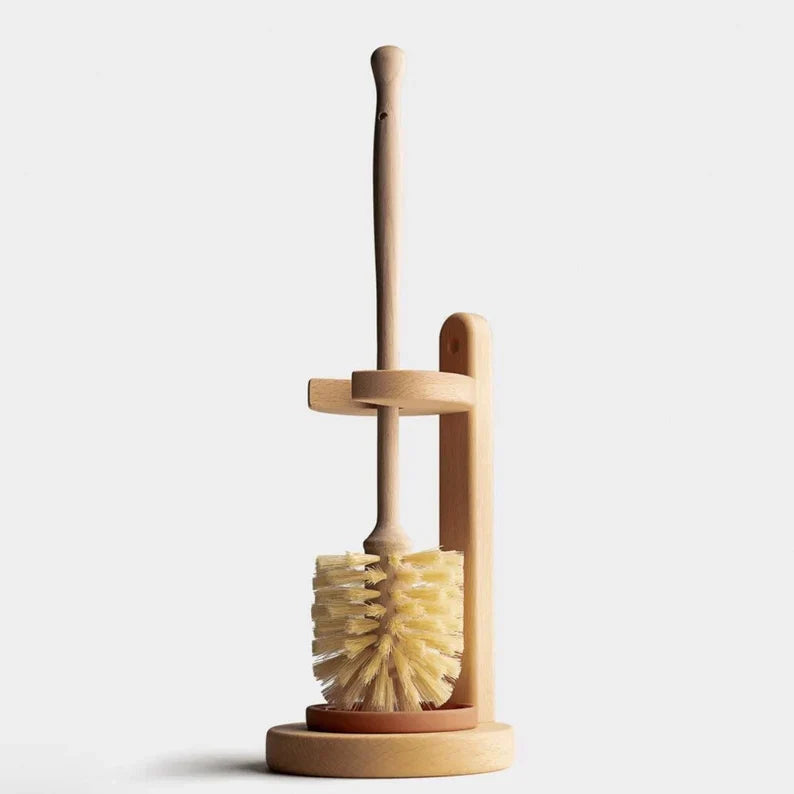 Plastic Free Natural Sisal Bristles Toilet Brush & Stand