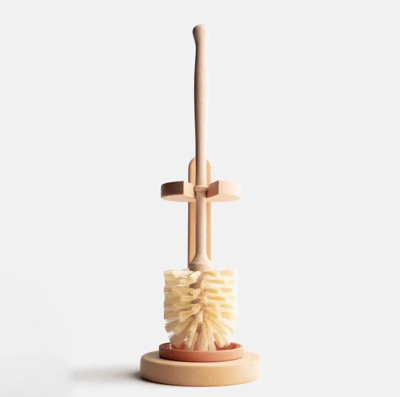 Plastic Free Natural Sisal Bristles Toilet Brush & Stand