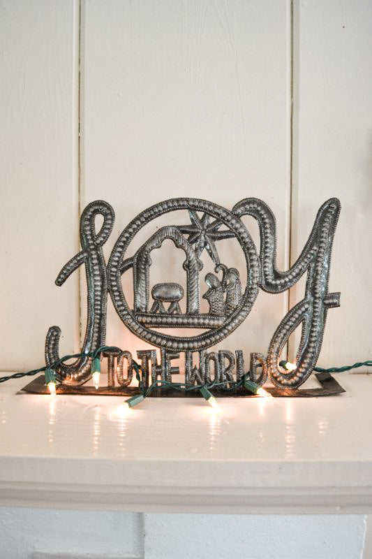 Joy to the World Standing Metal Art