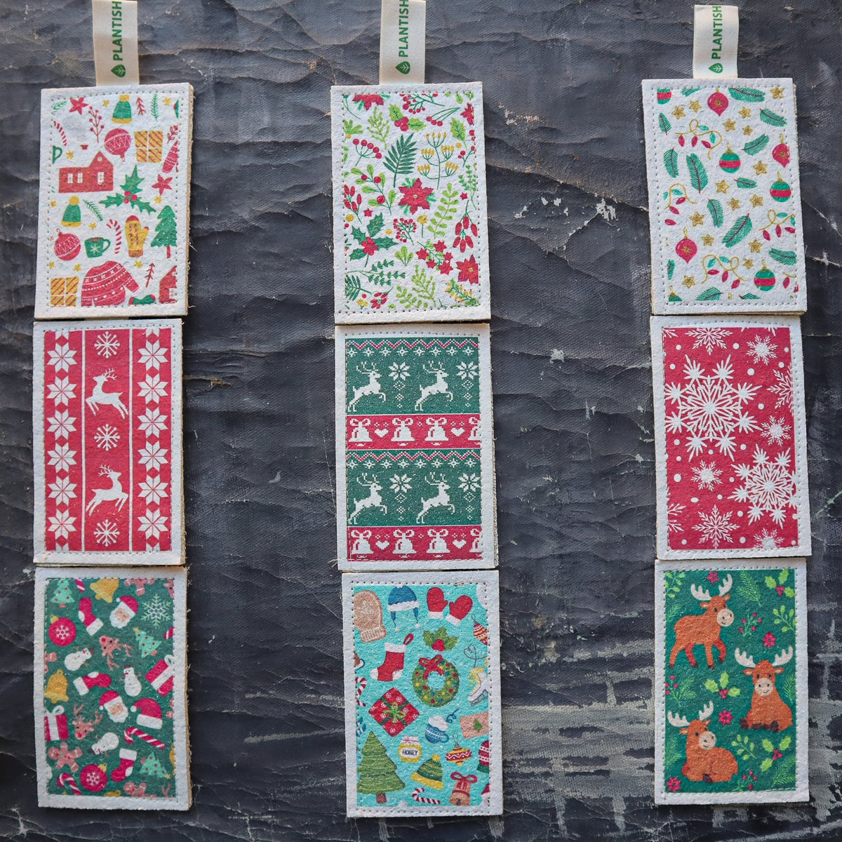 Set of 9 Christmas Assortment NEW Eco Sponges