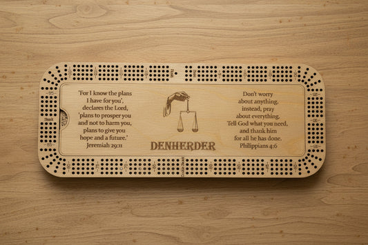 Large 4-Player Cribbage Board - 24" x 9.5" | Personalized Gift