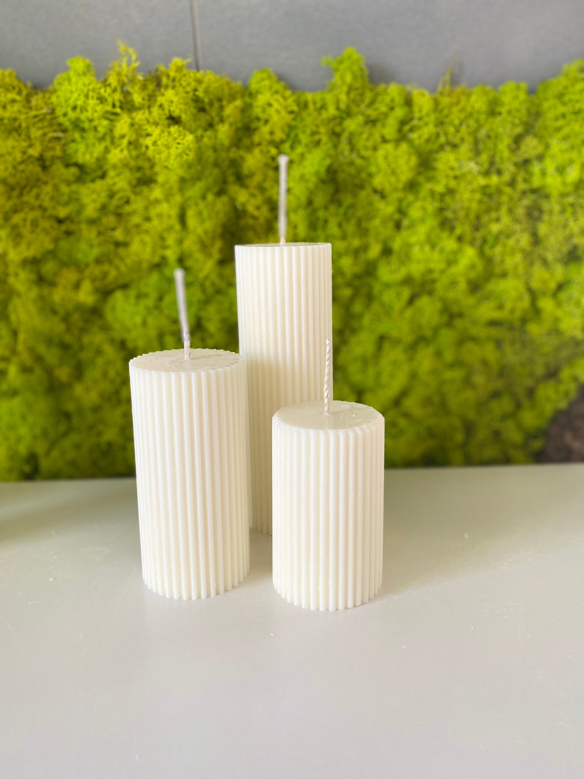 Ribbed Pillar Candle | Decorative Candle
