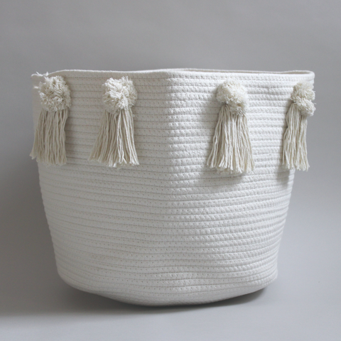 Pom and Tassel Basket - Large-0