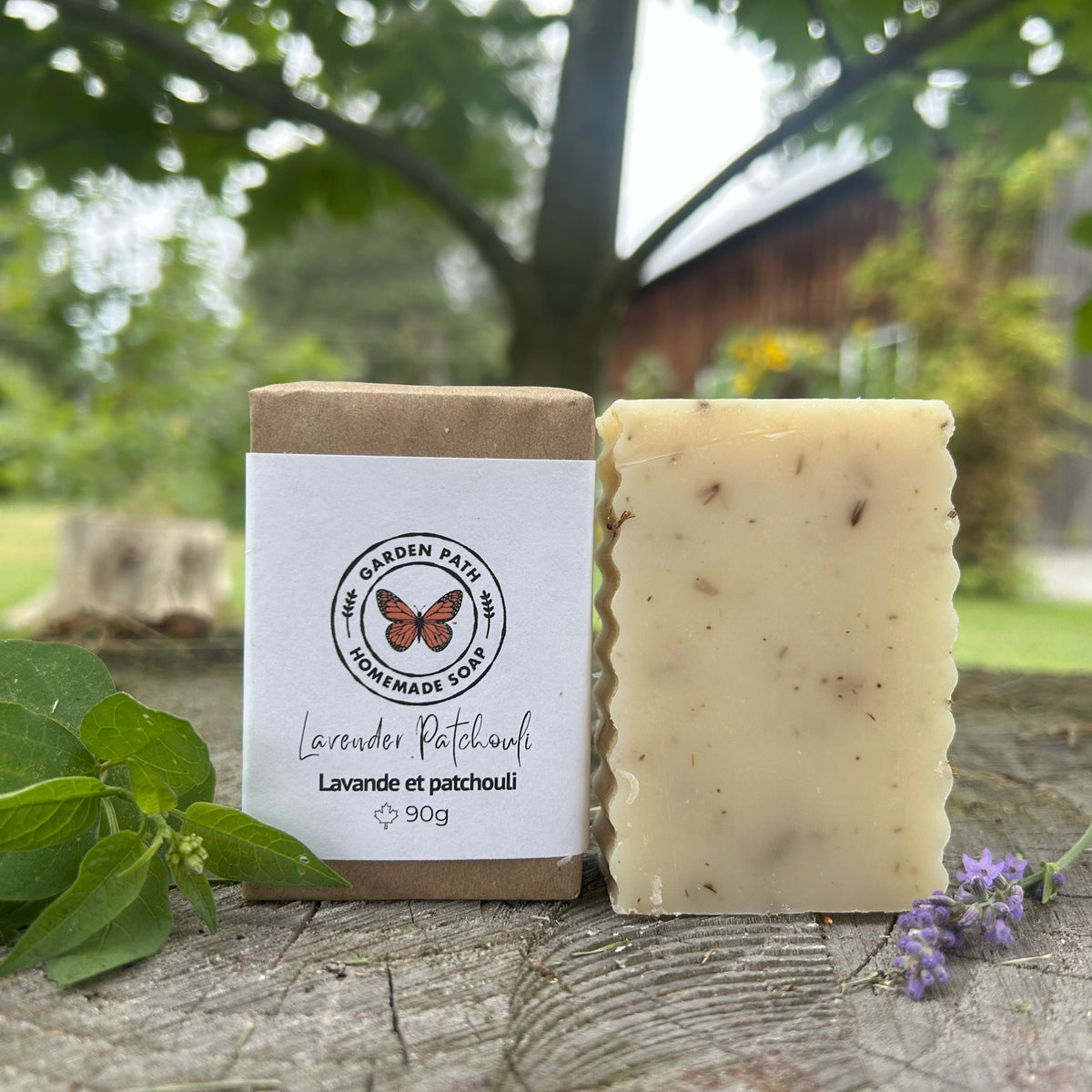 Lavender Patchouli Bar Soap 100% Natural Essential Oils and Lavender Buds