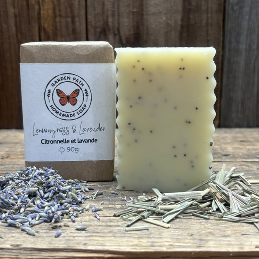 Lemongrass & Lavender Bar Soap 100% Natural Exfoliating Soap with Essential Oils