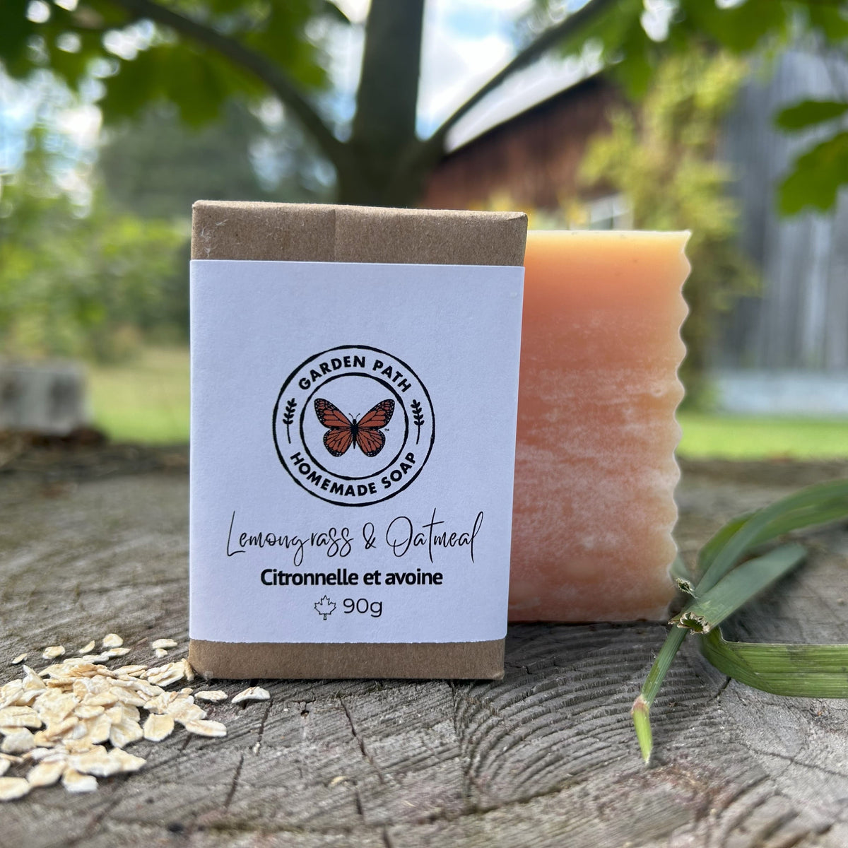 Lemongrass & Oatmeal Bar Soap 100% Natural Exfoliating Soap with Essential Oil