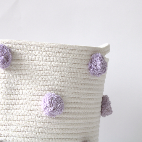 Lilac Pom Basket - Large-1