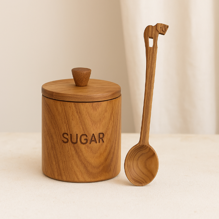 Wooden Teaspoons with Animal Handles- Set of 6