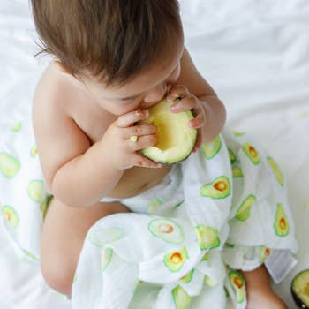 Organic Swaddle Set - Avocuddles (Avocado + Lime Green Stripes)-3