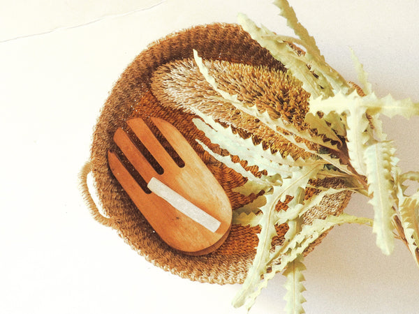 Woven Round Tray I Yellow