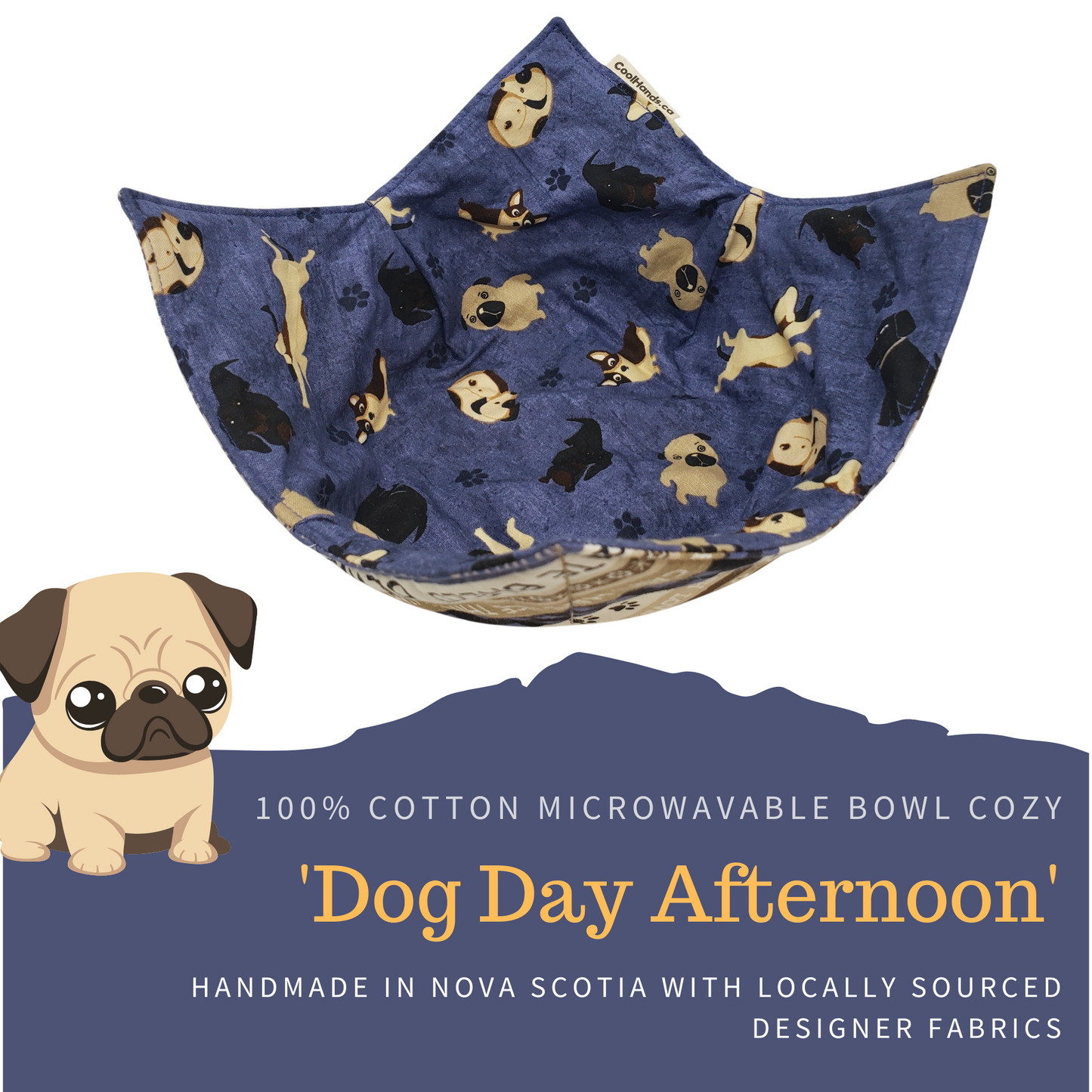 100% Cotton Microwavable Bowl Cozy - Dog Day Afternoon-0
