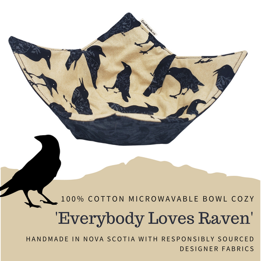 100% Cotton Microwavable Bowl Cozy - Everybody Loves Raven-0