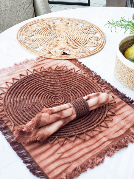 Tie Dye Cotton Placemat - Brown (Set of 4)