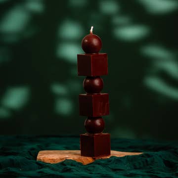 Square Stack Luxe Candle – Sculptural Elegance in Colour