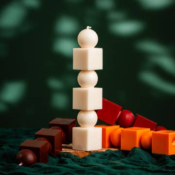 Square Stack Luxe Candle – Sculptural Elegance in Colour