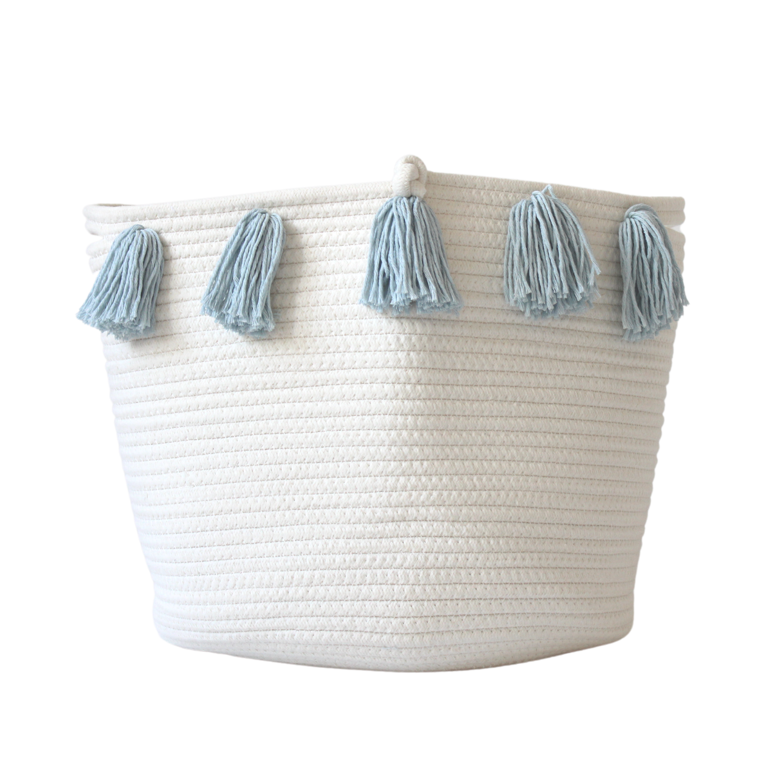 Sky Blue Tassel Basket - Large-0