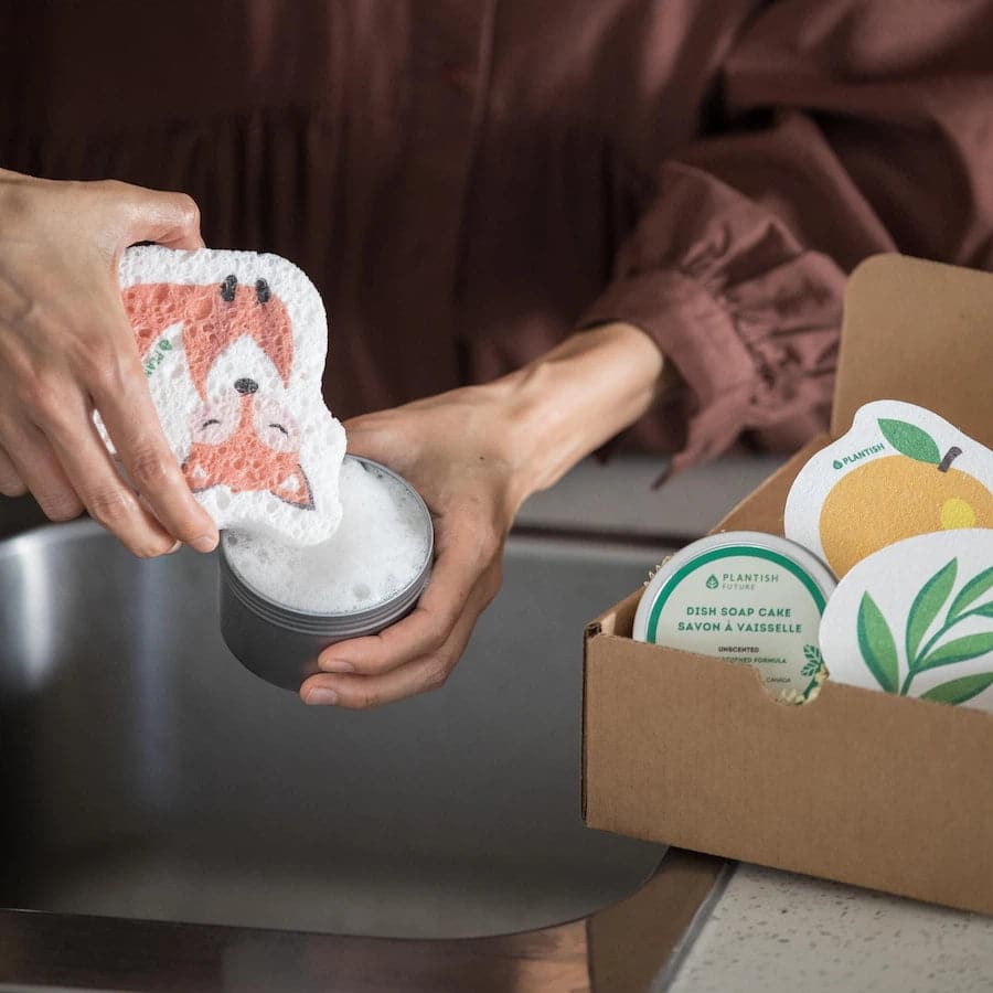 Solid Dish Soap Cake Sponge Bundle (Holiday Exclusive)-2