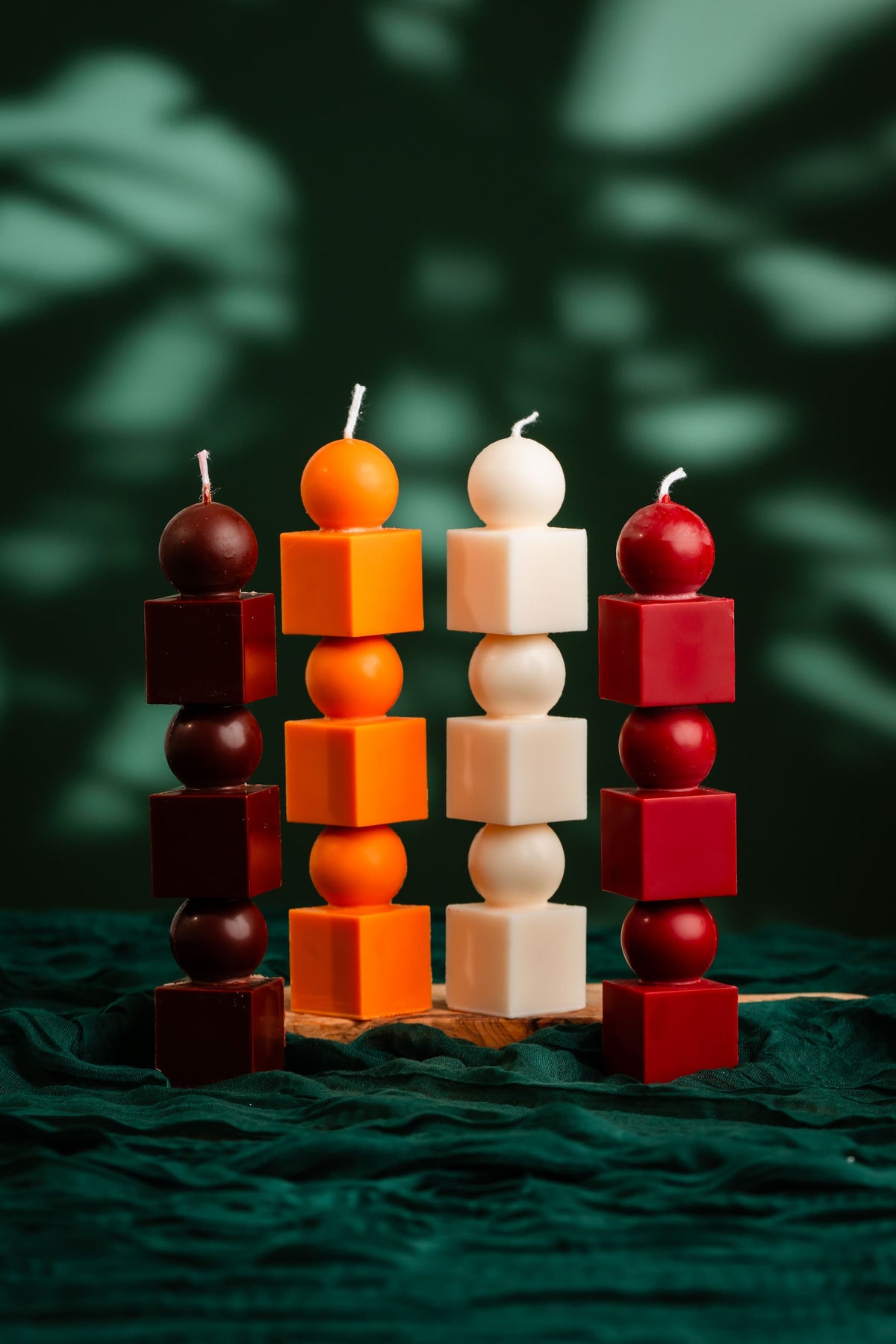 Square Stack Luxe Candle – Sculptural Elegance in Colour