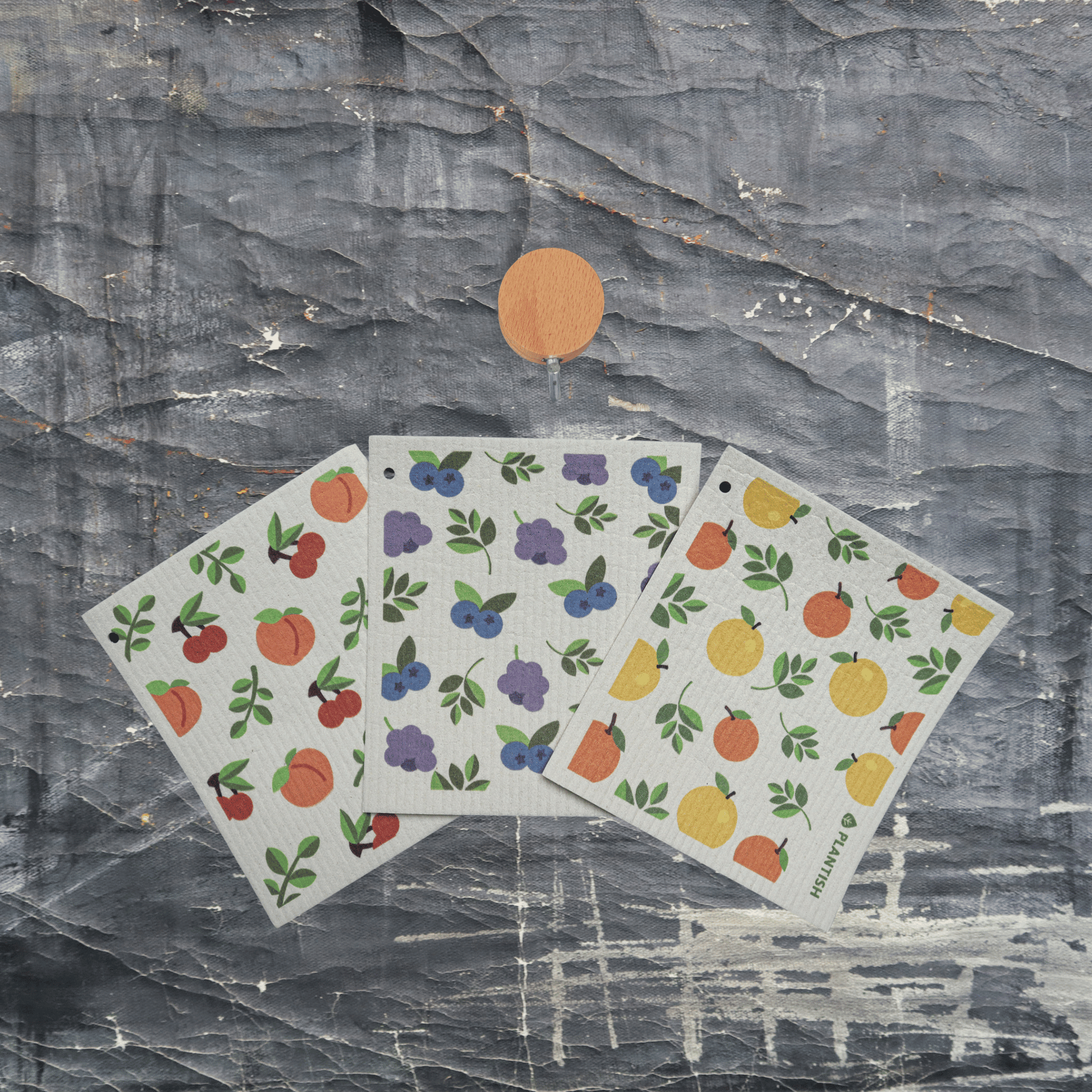 Fruity Cuties - Swedish Sponge Cloth Set + Hook-1
