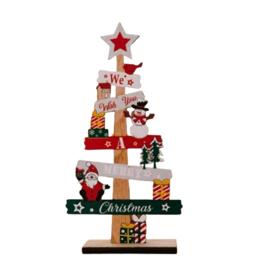 Desktop Christmas Tree Santa Claus DIY Decoration Wooden Christmas