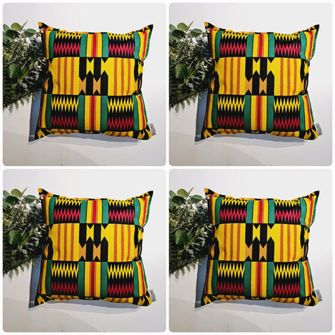 Set of 2 / 4 African Print | 40x40cm | Mudcloth Boho Cushion Cover 100% Cotton Wax Ankara Fabric-0