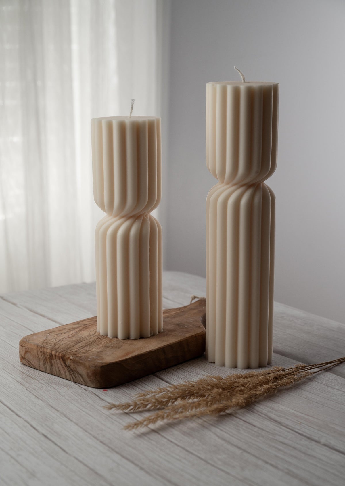 Twisted Ribbed Pillar Candle - Shaped Candle