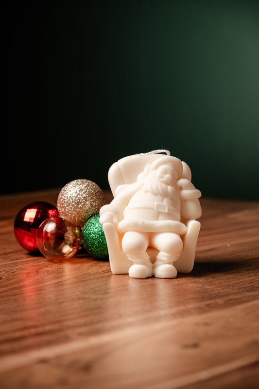 Seated Santa Soy Candle – Holiday Decor
