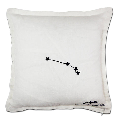 Aries Astrology Hand-Embroidered Pillow by Cat Studio-1